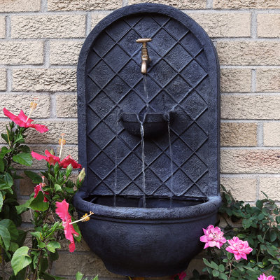 outdoor fountain fountains lutterworth resin solar